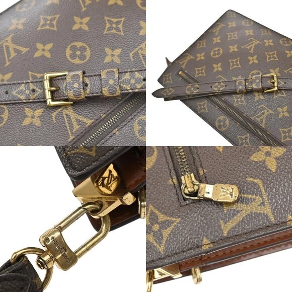 LOUIS VUITTON Enghien 2Way Shoulder Clutch Bag Monogram Leather(All pocket has p - Picture 6 of 15